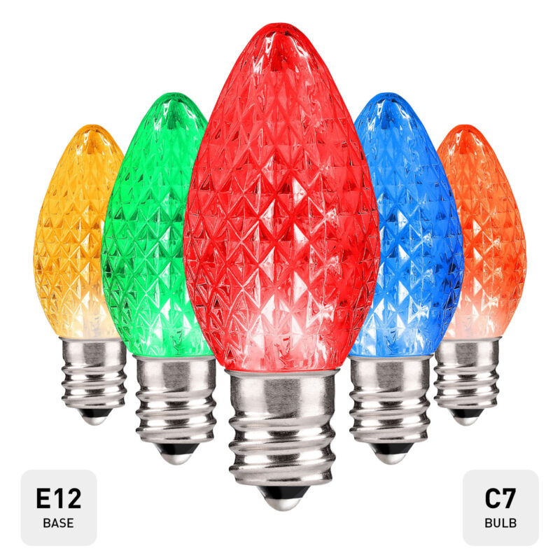 C7 LED Faceted Bulbs E12 Base - Bag of 25