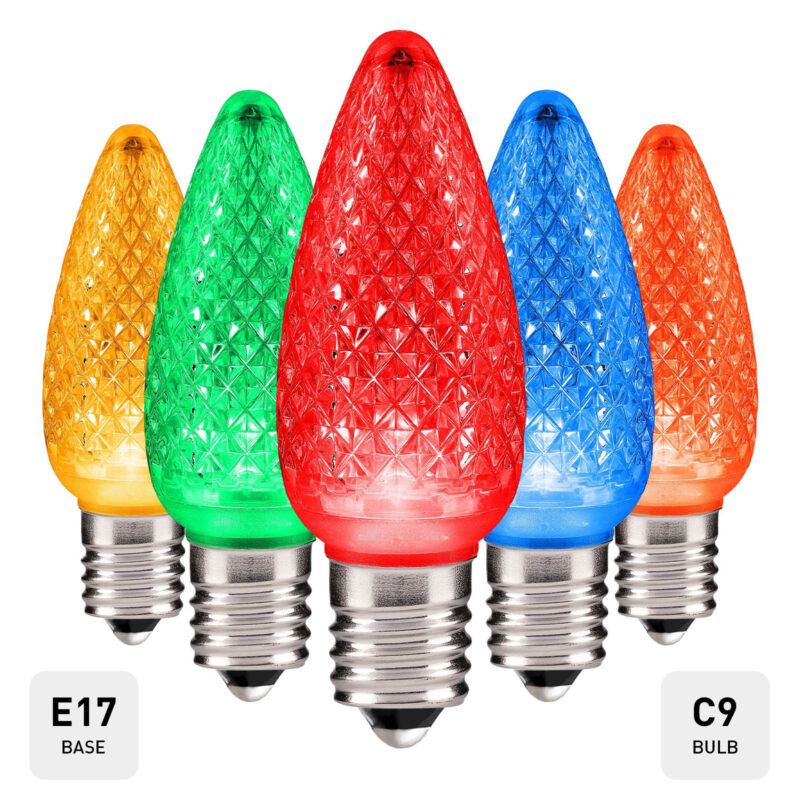 C9 LED Faceted Bulbs E17 Base - Bag of 25