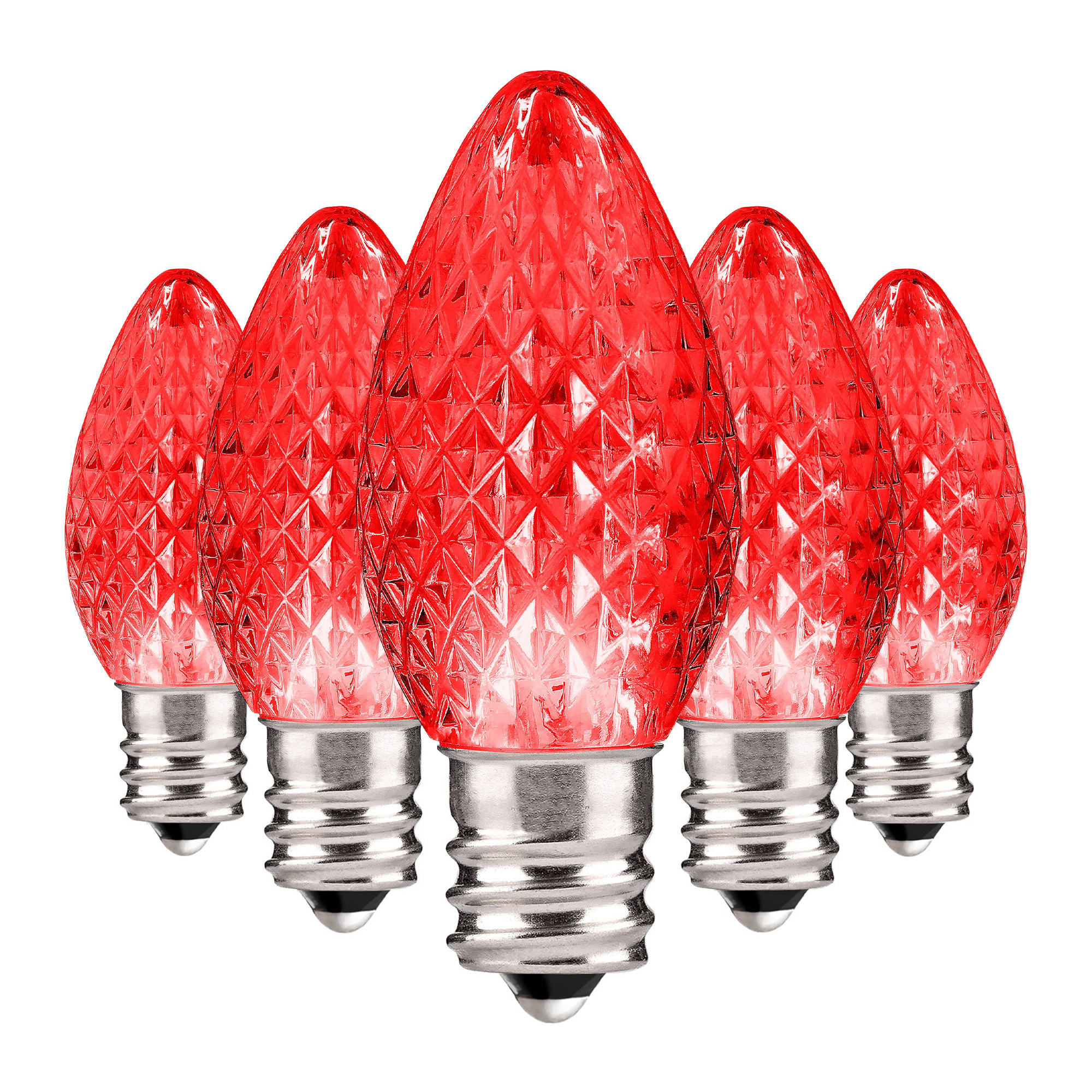 C7 Christmas Lights Faceted Christmas Bulbs E12 Base - Bag of 25 - Image 11