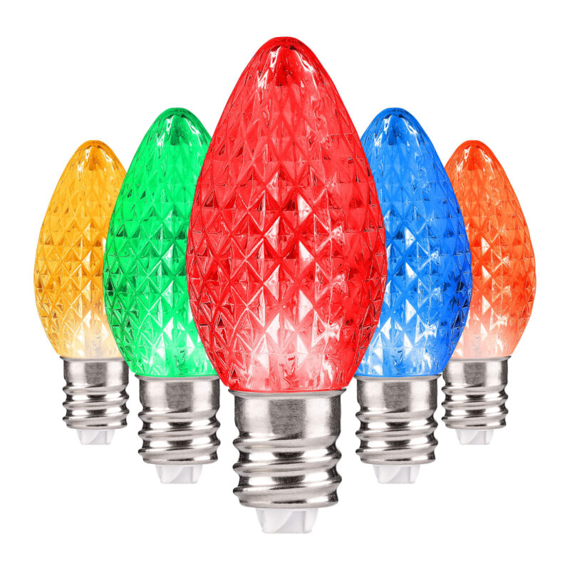 C7 LED Faceted Bulbs E12 Base - Bag of 25