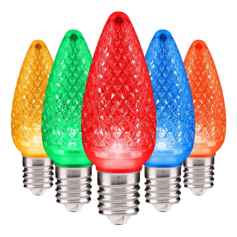 C9 LED Faceted Bulbs E17 Base - Bag of 25