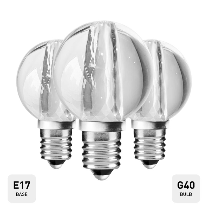G40 LED Faceted Bulbs E17 Base - Bag of 25