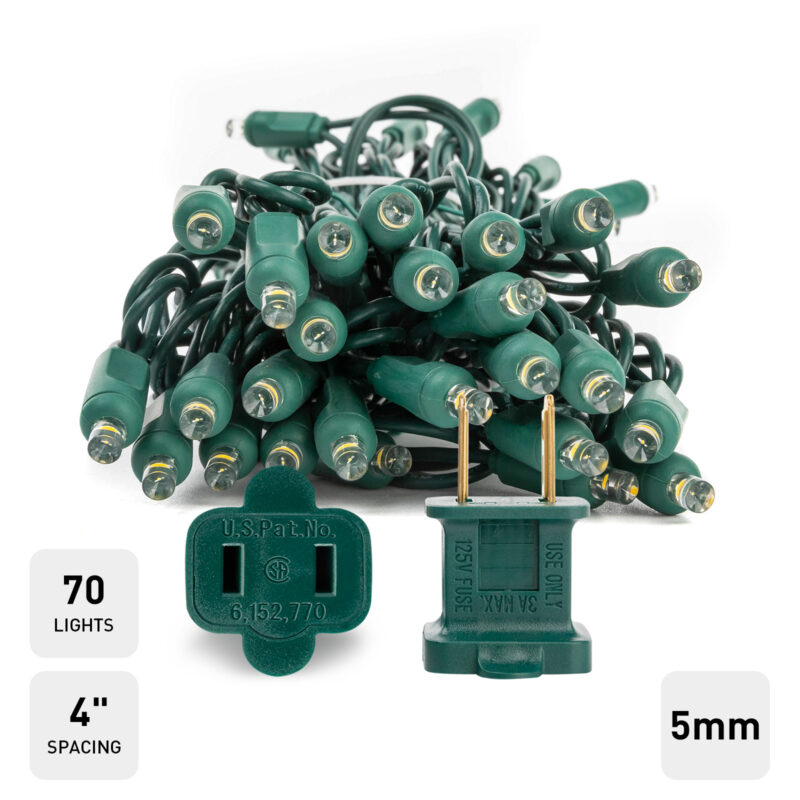 70L 5mm LED Light String 4in Bulb Spacing