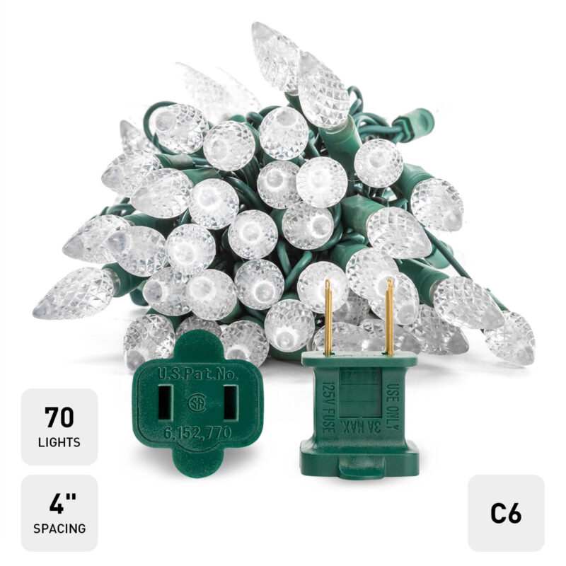 70L C6 LED Light String 4in Bulb Spacing