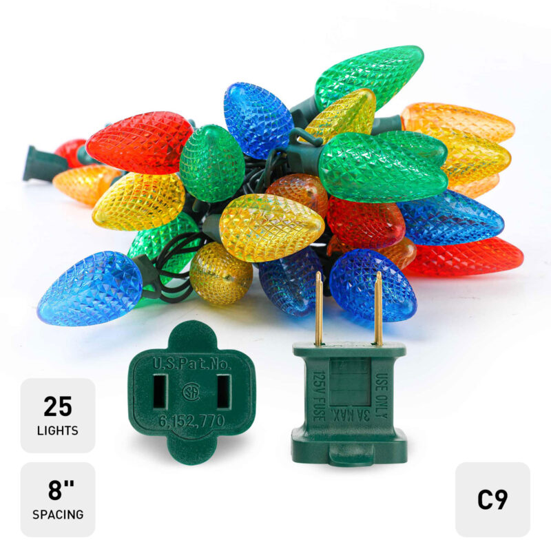 25L C9 LED Light String 8in Bulb Spacing